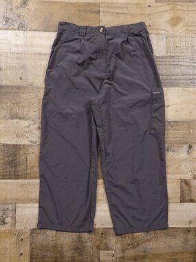 ExOfficio Cropped Cargo Pants‎ Women’s 12 Gray Nylon Travel Hiking Outdoor